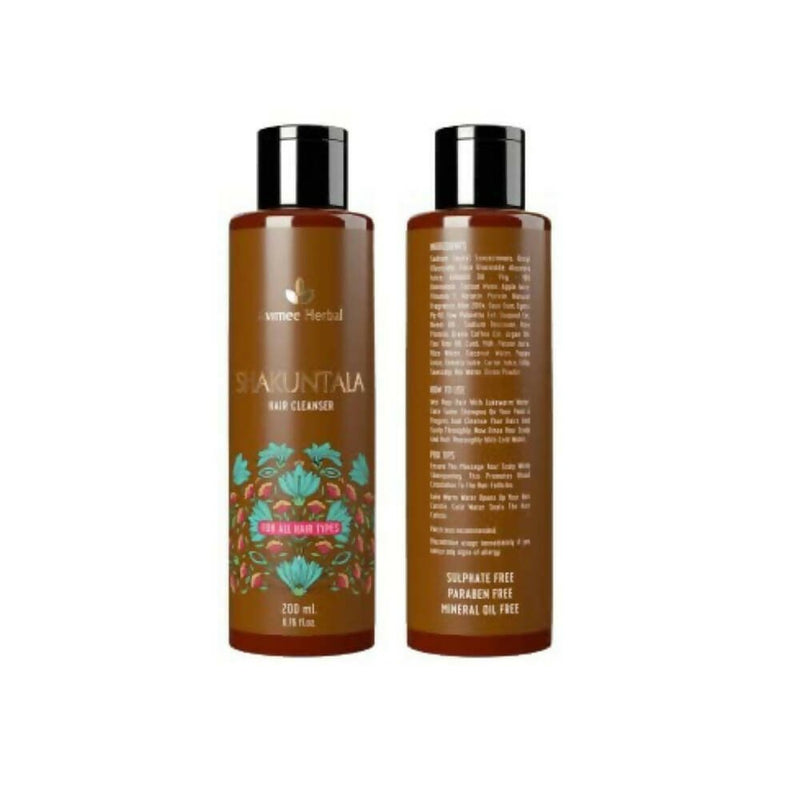 Avimee Herbal Shakuntala Hair Cleanser/Shampoo For Silky & Shiny Hair With Aloe Vera, Apple Cider Vinegar, Rice Protein & Keratin Protein