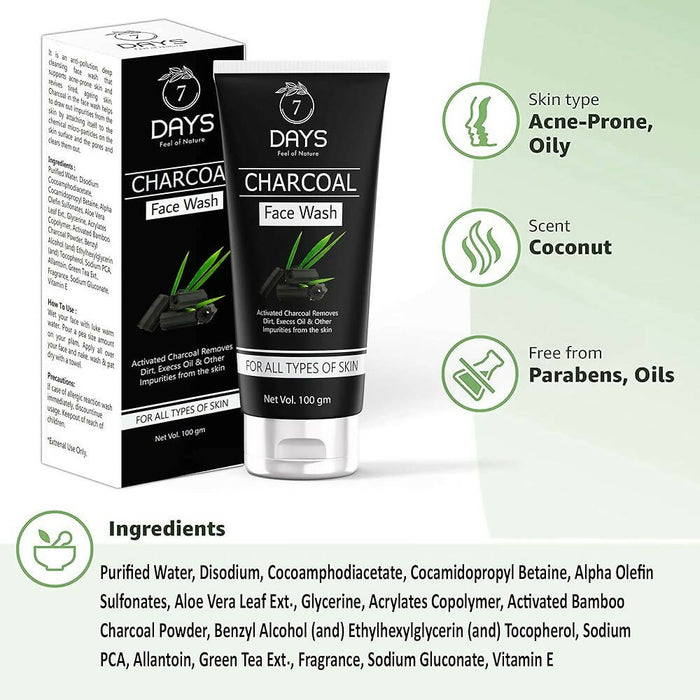 7 Days Activated Charcoal Face Wash