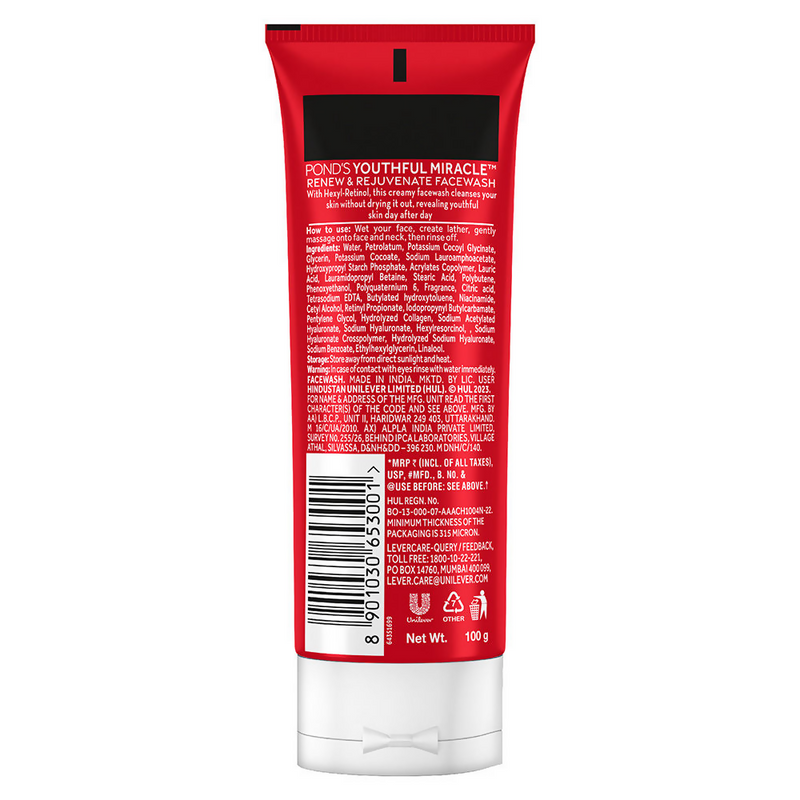Ponds Youthful Miracle Hexyl Retinol, Renew & Rejuvenate Face Wash