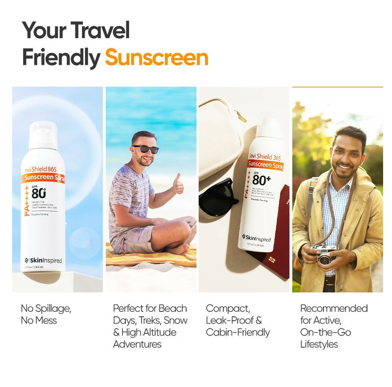 SkinInspired Invi Shield 365 Body Sunscreen Spray SPF 80+ PA++++ Ultra-Light