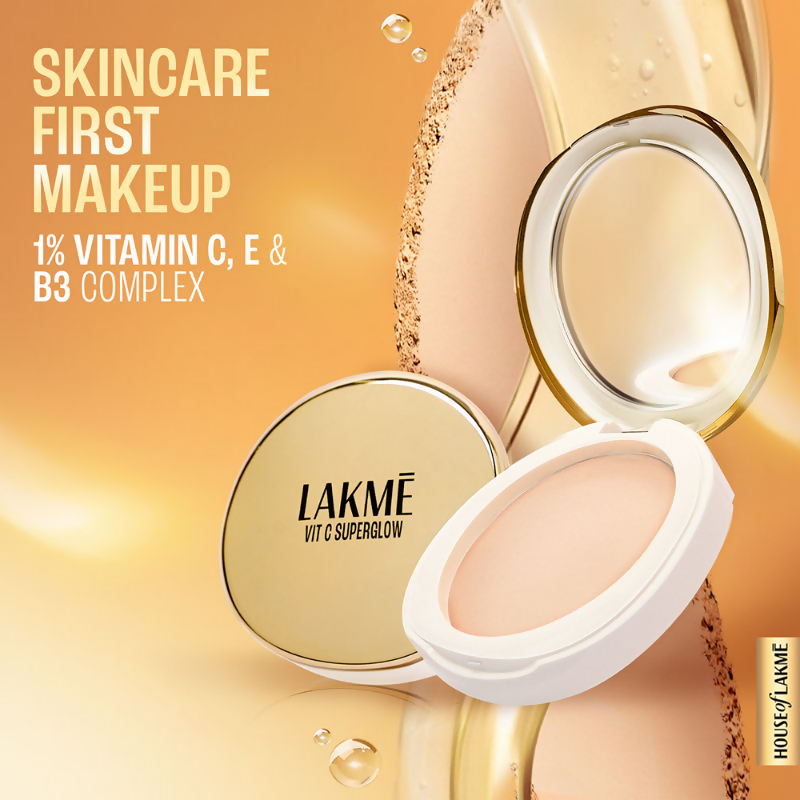 Lakme Vitamin C Superglow Skin Perfecting Compact with 1 % Vit C - Nude