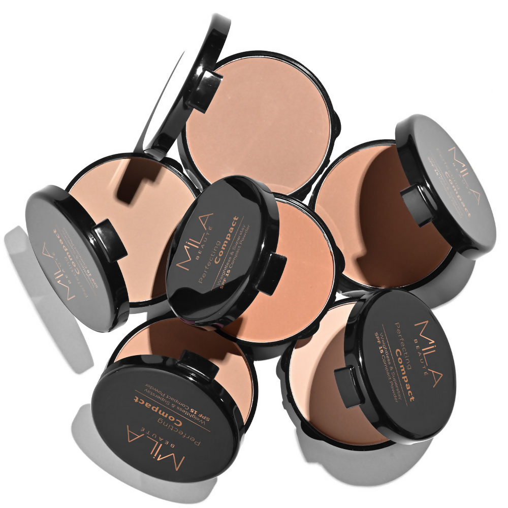 Mila Beaute Superstay Natural Matte Finish Perfecting Compact Powder with SPF 15 - Pure Beige