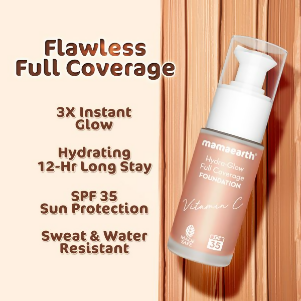 Mamaearth Hydra-Glow Full Coverage Foundation With Vitamin C & Turmeric - Ivory Glow - Limited Time Offer