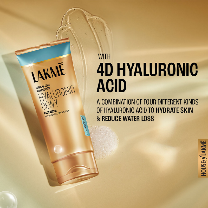 Lakme Hyaluronic Dewy Face Wash Hyadrating with 4D Hyaluronic Acid