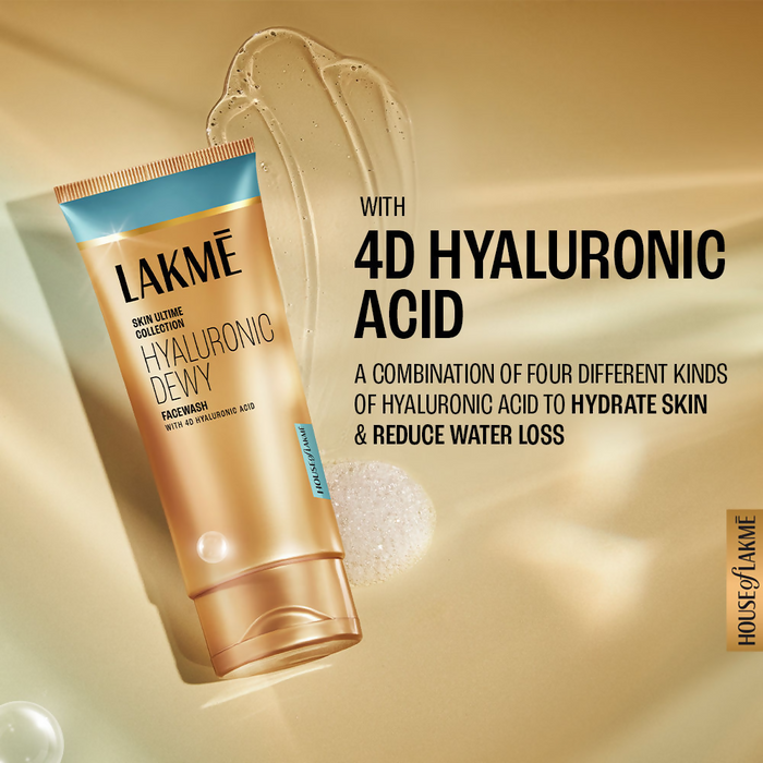 Lakme Hyaluronic Dewy Face Wash Hyadrating with 4D Hyaluronic Acid