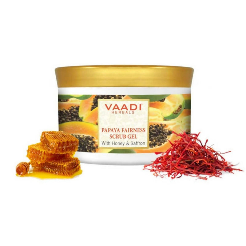 Vaadi Herbals Papaya Fairness Scrub Gel with Honey and Saffron