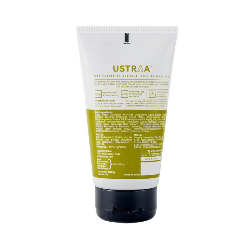 Ustraa Face Wash - Oily Skin (Checks Acne & Intense Oil Control)