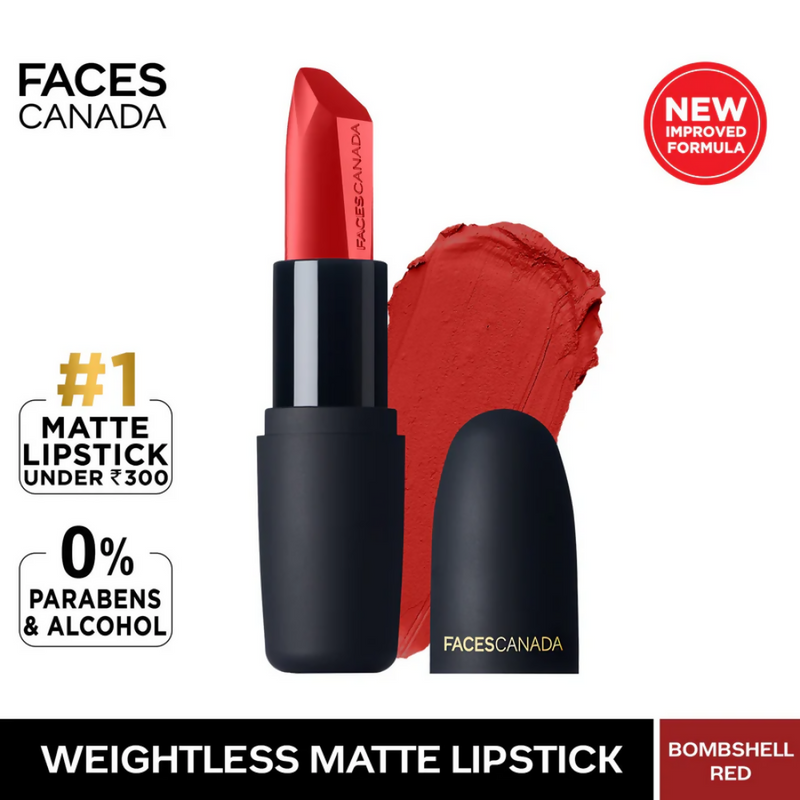 Faces Canada Weightless Matte Finish Lipstick - Bombshell Red 09