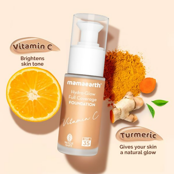 Mamaearth Hydra-Glow Full Coverage Foundation With Vitamin C & Turmeric - Creme Glow