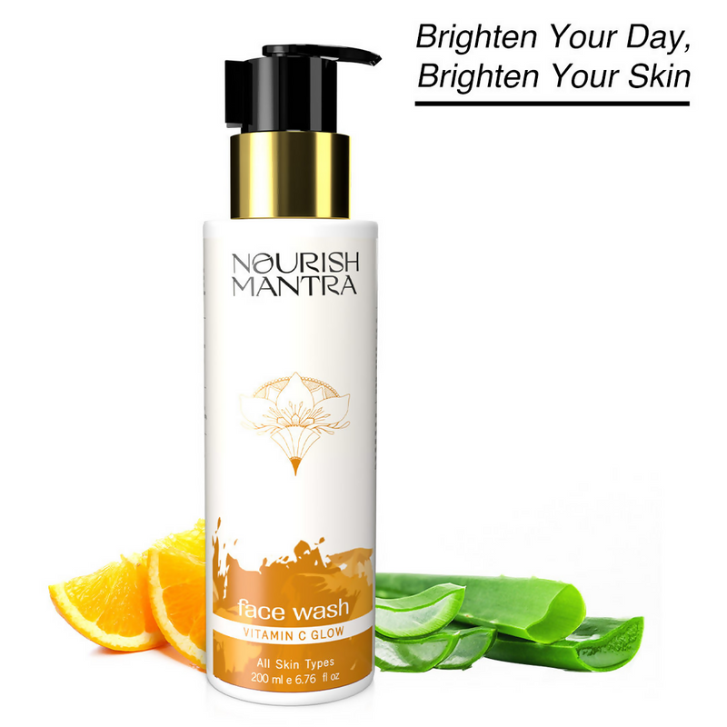 Nourish Mantra Vitamin C Glow Face Wash with Vitamin C, Aloe Vera, & Vitamin E