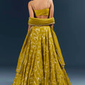 Lemon Yellow Banarasi Silk Bridesmaid Lehenga With Intricate Hand Embroidery