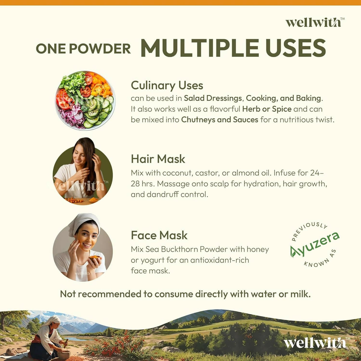 Wellwith Himalayan Sea Buckthorn Dry Berry Powder