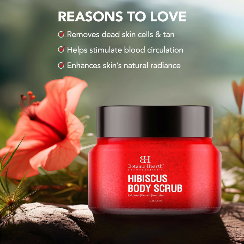 Botanic Hearth Hibiscus Body Scrub For Brighter, Smoother, Hydrated & Moisturized Skin