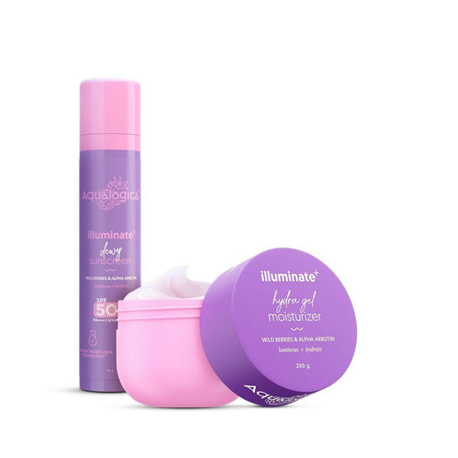 Aqualogica Skin Illuminate Duo With Illuminate Sunscreen And Hydra Gel Moisturizer