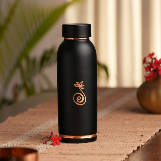 Isha Life Compact Copper Water Bottle (Coated) -700 ml