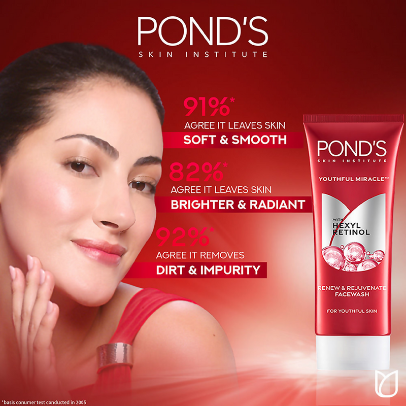 Ponds Youthful Miracle Hexyl Retinol, Renew & Rejuvenate Face Wash
