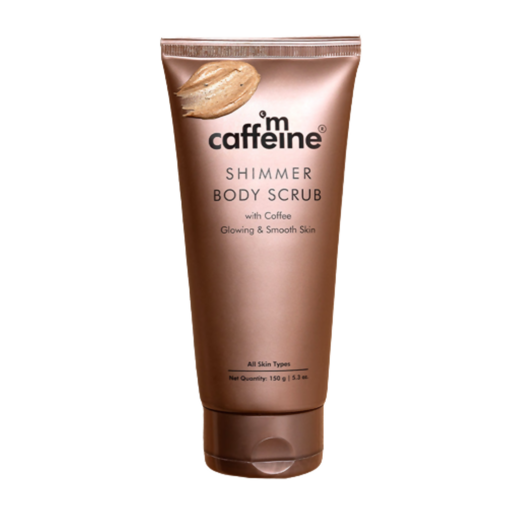 Caffeine Shimmer Body Scrub tube on a white background