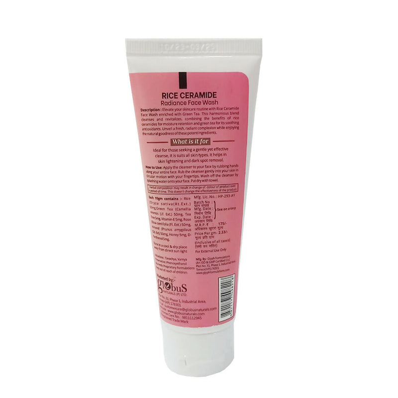 Globus Naturals Rice Ceramide Face Wash