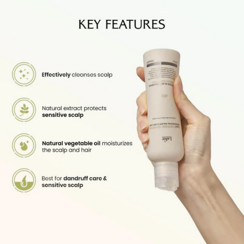 La'dor Triple Natural Shampoo - Hypoallergenic, Vegan, Mild Formula for Sensitive Scalp & Dry Hair