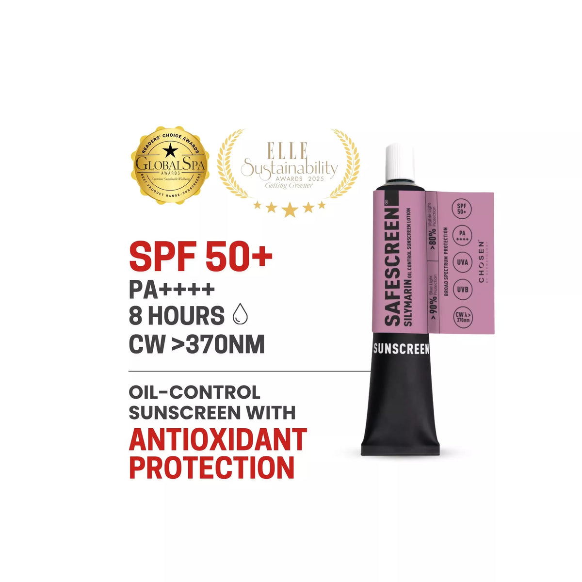 Chosen Safescreen Silymarin Oil Control Sunscreen Lotion Spf 50+