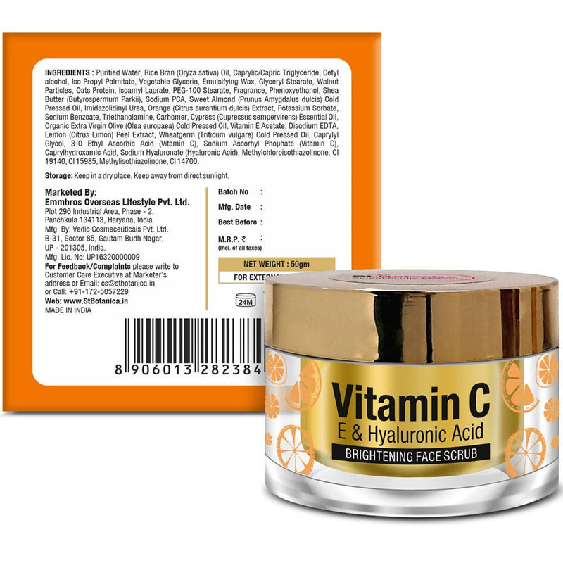 St.Botanica Vitamin C, E &amp; Hyaluronic Acid Brightening Face Scrub