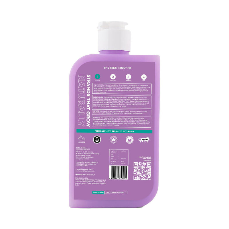 FreshLuxe Growth Boost Shampoo Hair-Fall Control Cleanser Onion & Rosemary