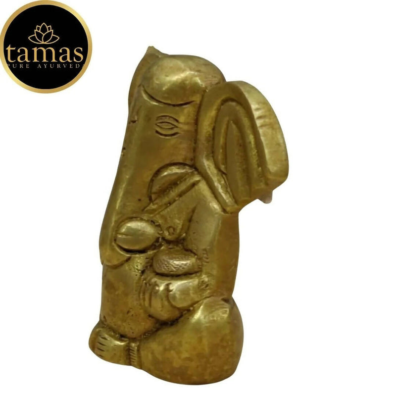 Tamas Brass Ganesha Statue for Temple (Golden)