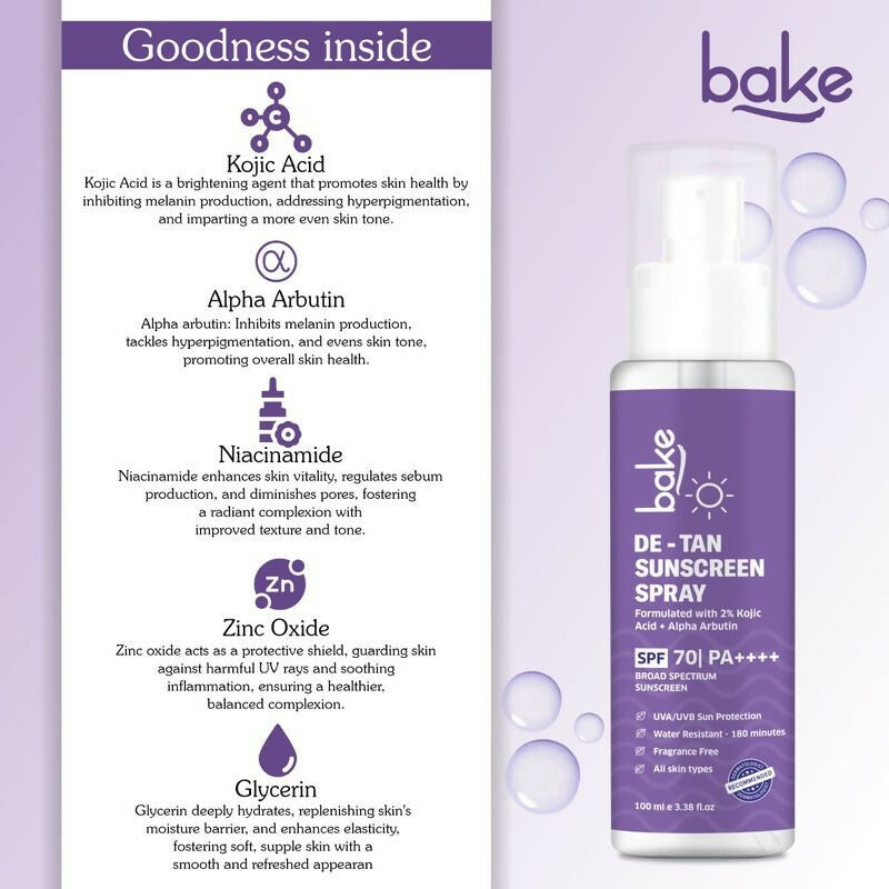 Bake SPF 70 Sunscreen Spray PA++++ Waterproof