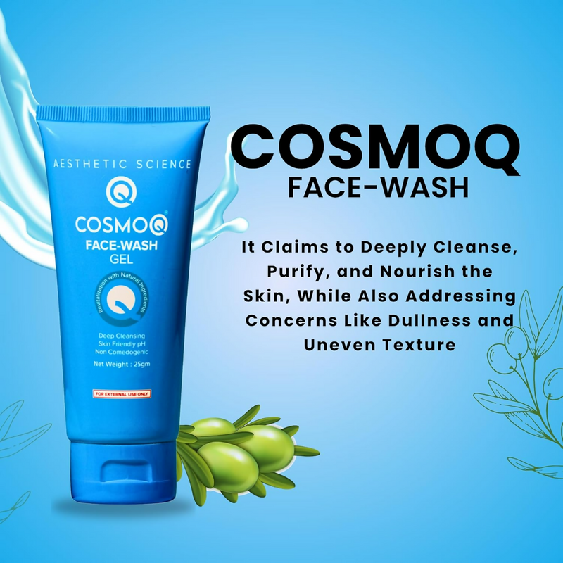 Cosmo Q Cleansing Face Wash Gel for Skin Purifying Formula with Moringa Extract