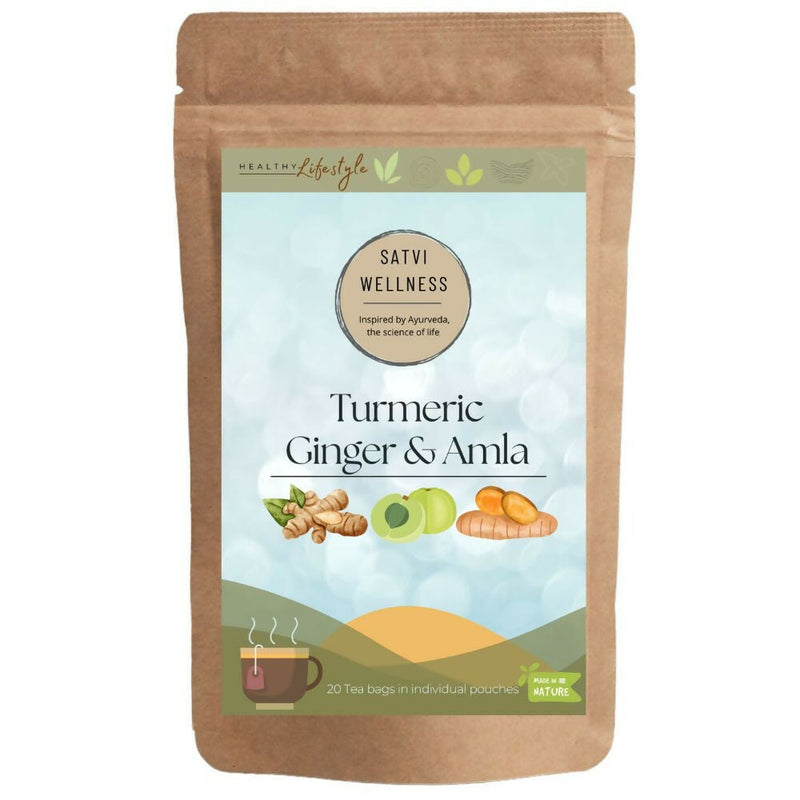 Satvi Wellness Turmeric Ginger Amla Tea| Turmeric Tea| Ginger Tea| Amla Tea