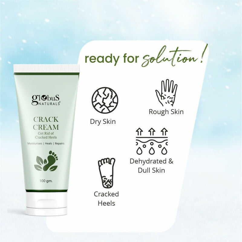 Globus Naturals Crack Cream for Dry & Cracked Heels & Feet