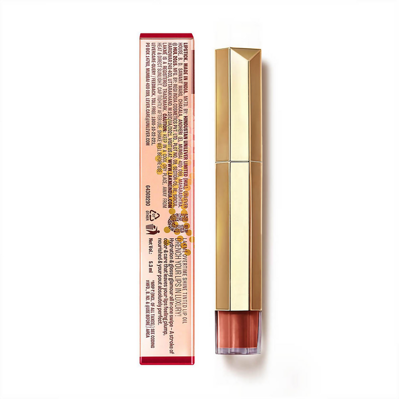 Lakme 9to5 Overtime Shine Tinted Lip Oil - Cocoa Truffle