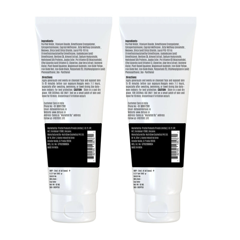 Detoxie Squalene & Silk Protiens SPF50 Sunscreen Gel For All Skin Types