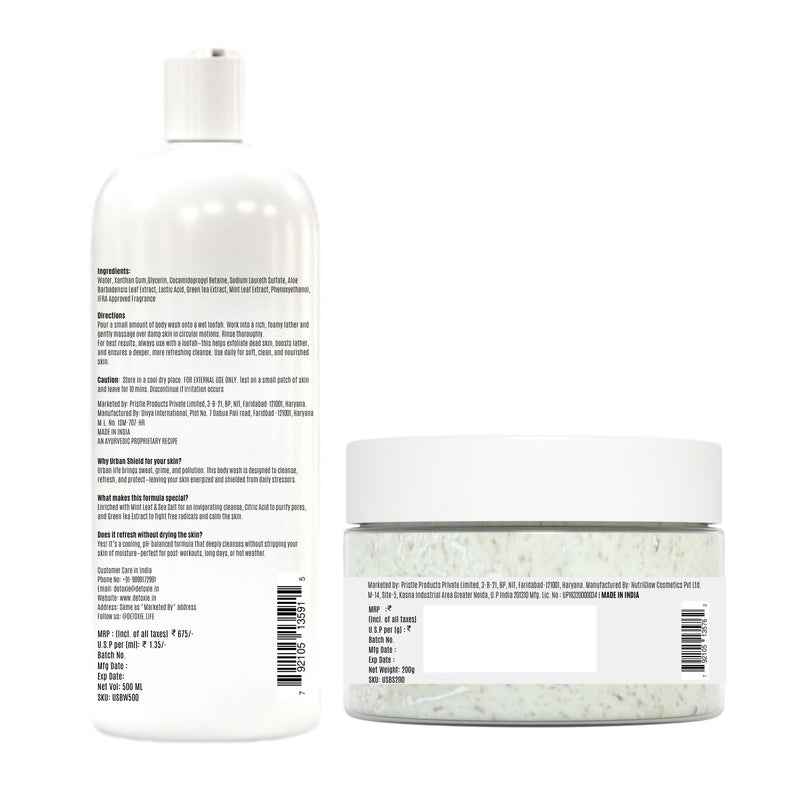 Detoxie Body Wash & Body Scrub Combo - Urban Shield