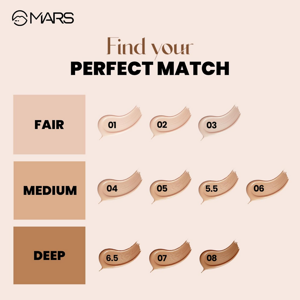 MARS Cosmetics High Coverage Liquid Matte Foundation - Shade 08