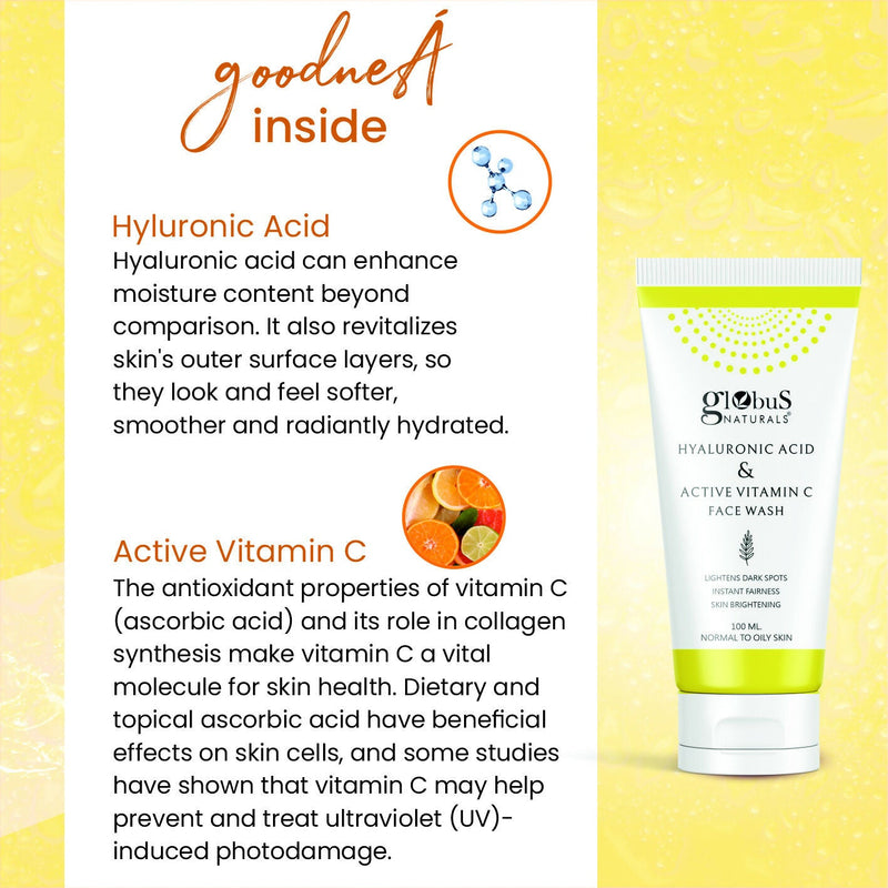 Globus Naturals Hyaluronic Acid & Vitamin C Face Wash