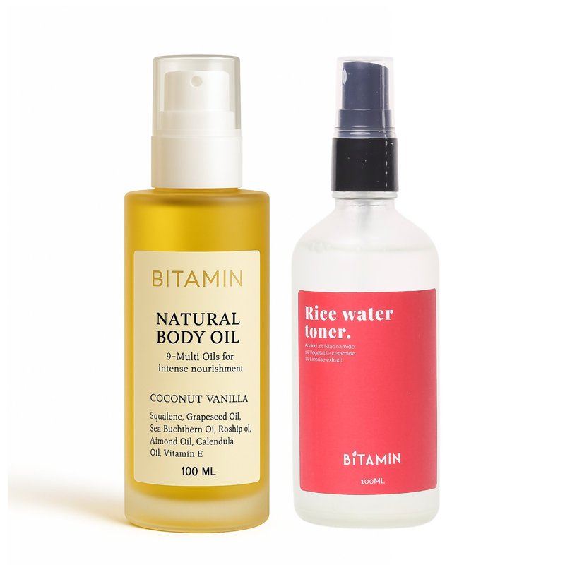 Bitamin Body Oil & Rice Water Toner Bundle