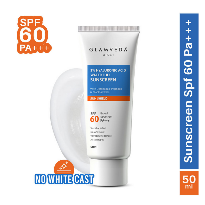 Glamveda 1% Hyaluronic Acid Water Full Sunscreen SPF 60 PA+++