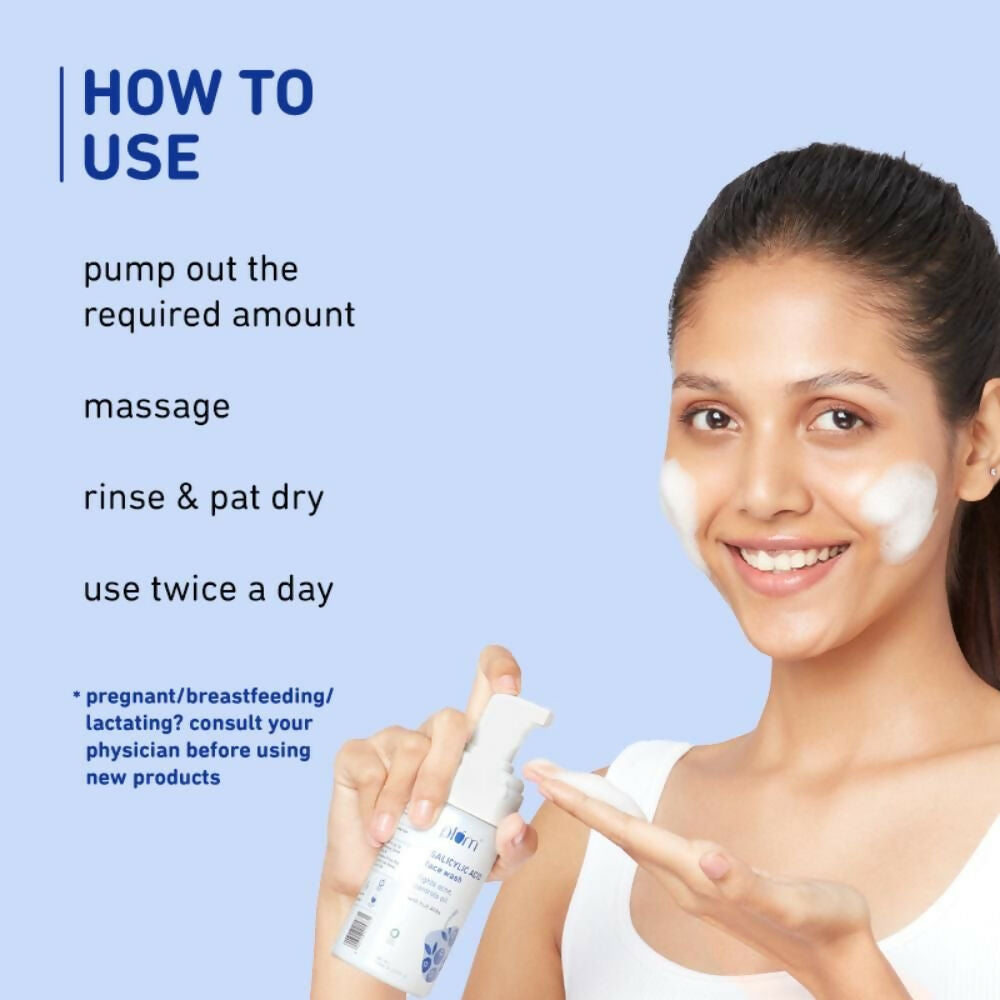 Plum Salicylic Acid Foaming Face Wash - Fights Active Acne & Oil For Smooth Skin
