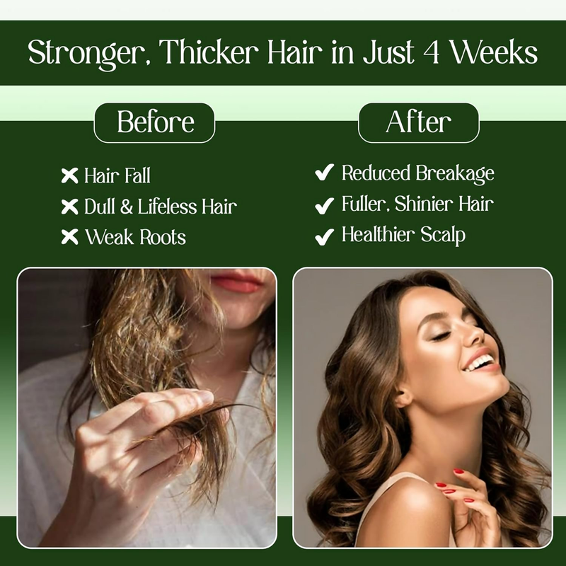 Him Ayurveda Green Tea Bringha Hair Cleanser Ayurvedic Shampoo For Hair Growth & Hair Fall Control