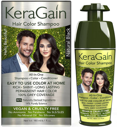 KeraGain Hair Color Shampoo (Black)