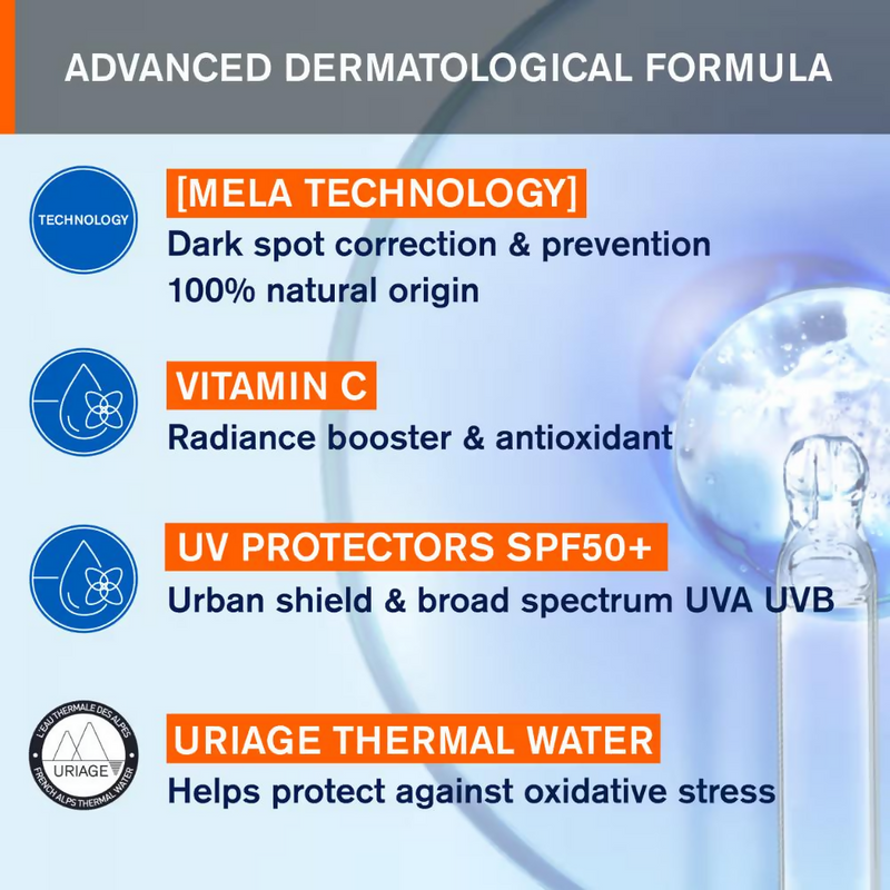 Uriage Depiderm Anti-Dark Spot Day Face Cream SPF 50+ Vitamin C