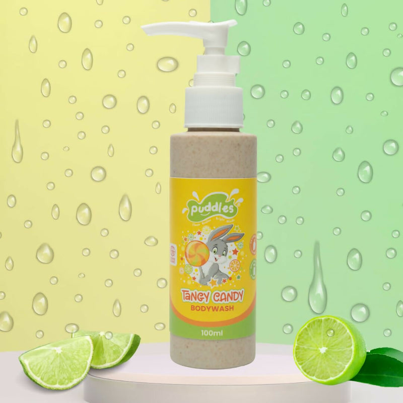 Puddles Organic Tangy Candy Body Wash For Kids, Turmeric, Milk Protein, Citrus Essential Oils