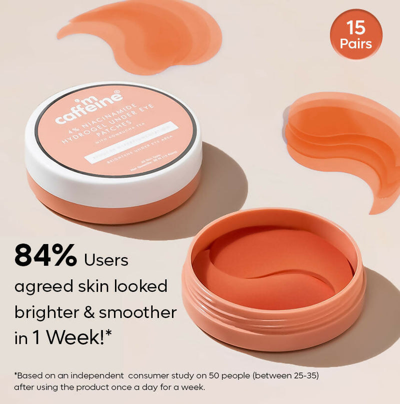 mCaffeine 4% Niacinamide Hydrogel Under Eye Patches with Kombucha Tea - Pigmentation & Brightening