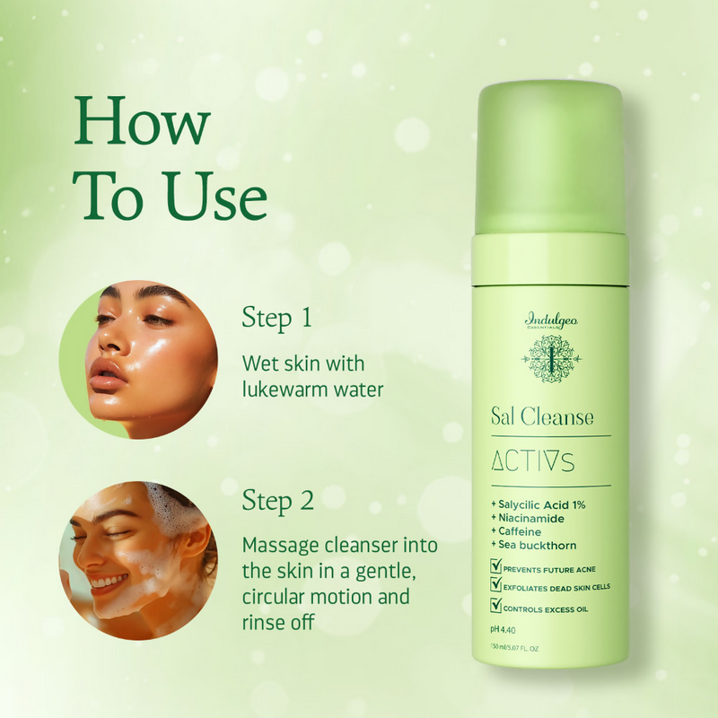 Indulgeo Essentials Sal Cleanse - Salicylic Acid Foaming Face Wash