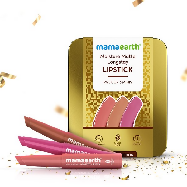 Mamaearth Moisture Matte Long Stay Lipstick Gift Set - Nude Perfection - Limited Time Offer