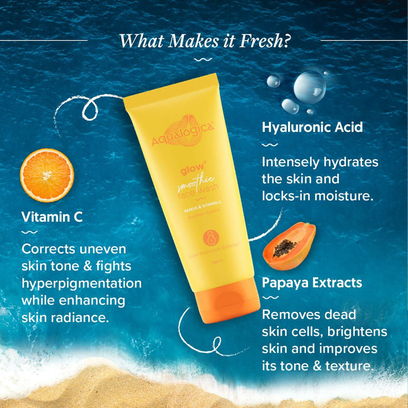 Aqualogica Glow Smoothie Face Wash + Illuminate Oil Free Moisturizer Skin Combo - Limited Time Offer