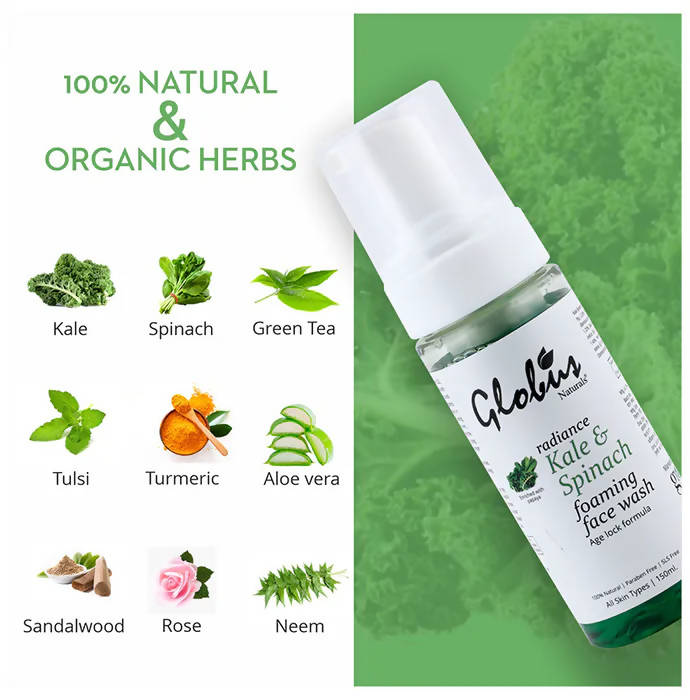 Globus Naturals Kale & Spinach Foaming Face Wash