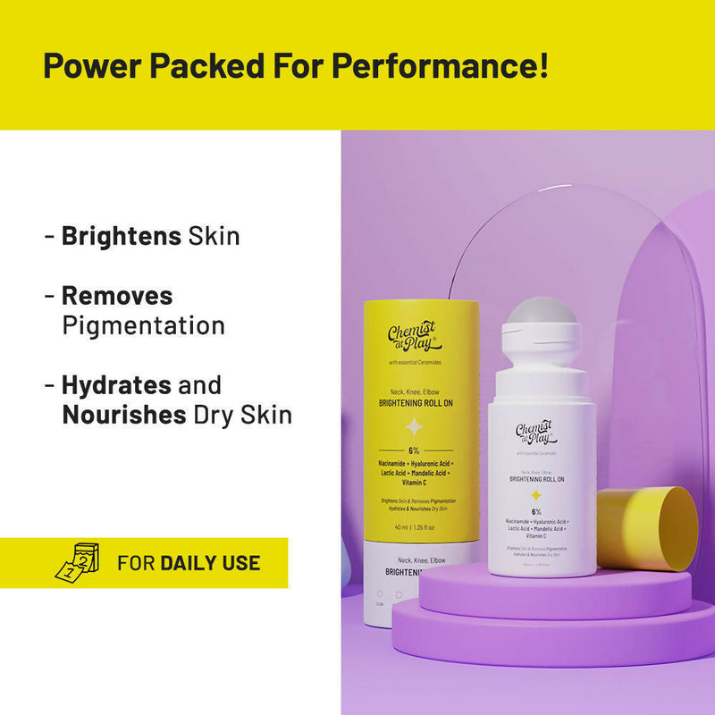 Chemist At Play Neck, Knee & Elbow Brightening + Under-Arm Roll-On Combo