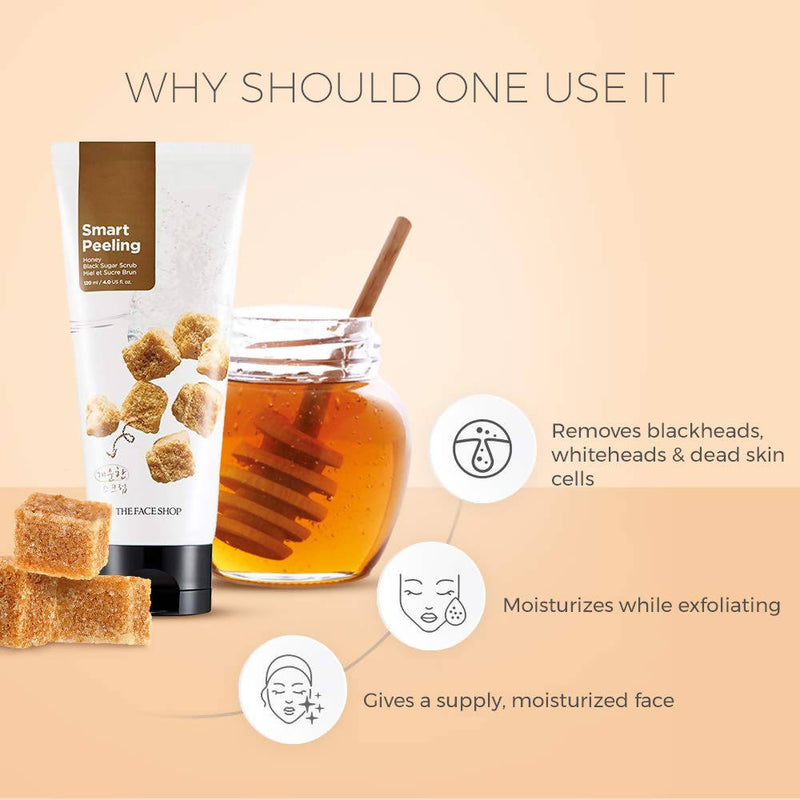 The Face Shop Smart Peeling Honey Black Sugar Scrub - Korean Skincare